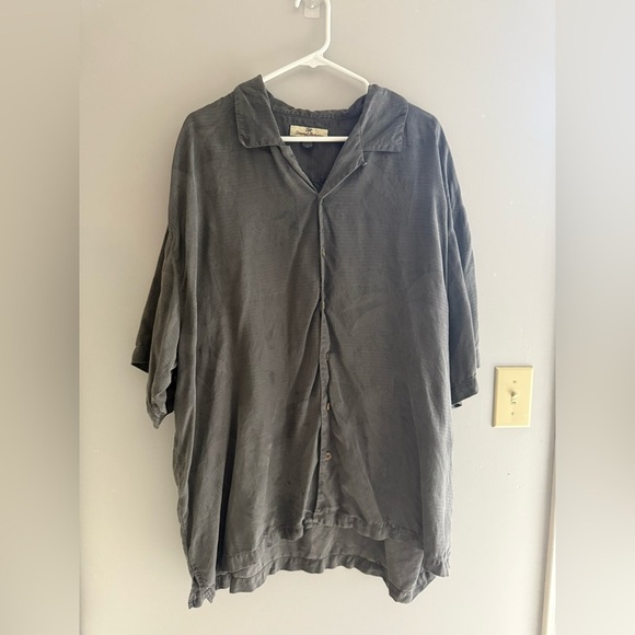Tommy Bahama Men’s Shirt Size XXL Black Button Up Short Sleeve 100% Silk Summer - Picture 1 of 10